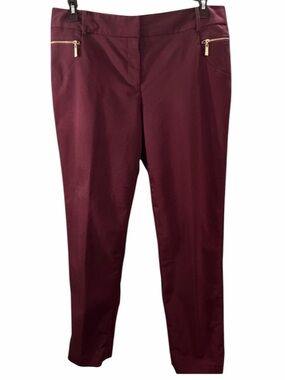 Chaus Burgundy Slim Ankle Pants. EC. Size 12